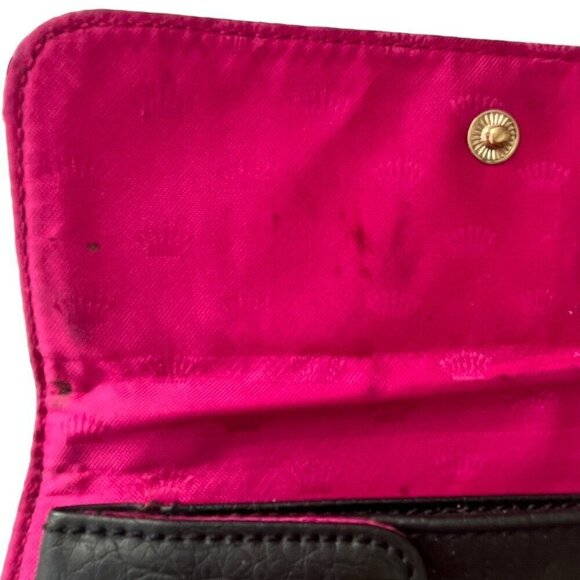 Juicy Couture Wallet Clutch Purse Tweed Plaid Black Pink Missing Chain Strap - Picture 12 of 14